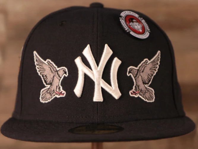 NY Yankees fitted cap with 3D Lettering and embroidered applique patches 